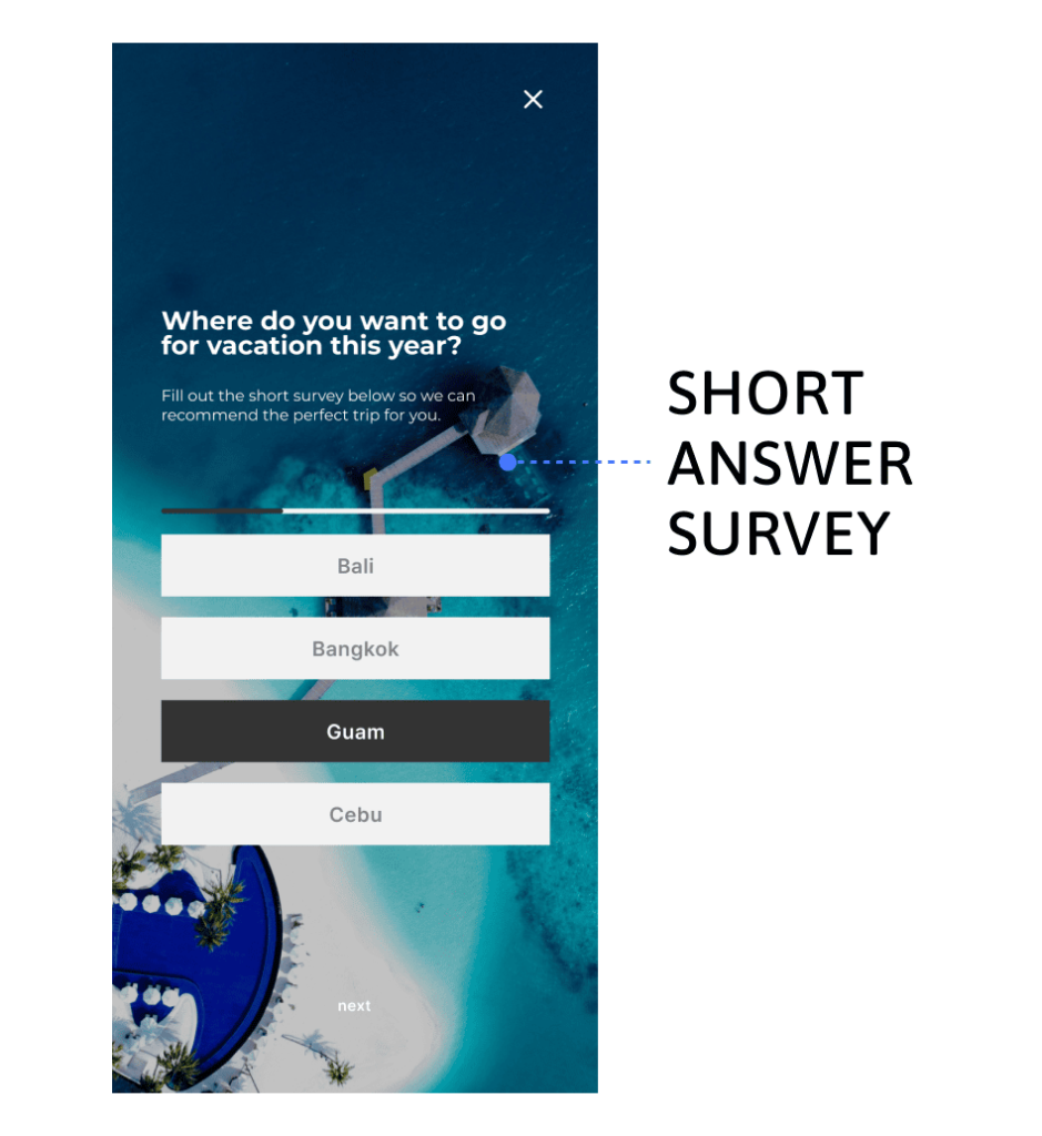 CRM marketing, In-app message survey