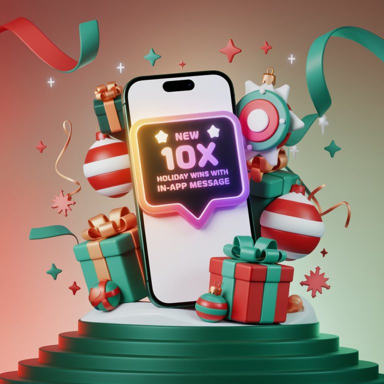 Image of in-app message with a Christmas vibe