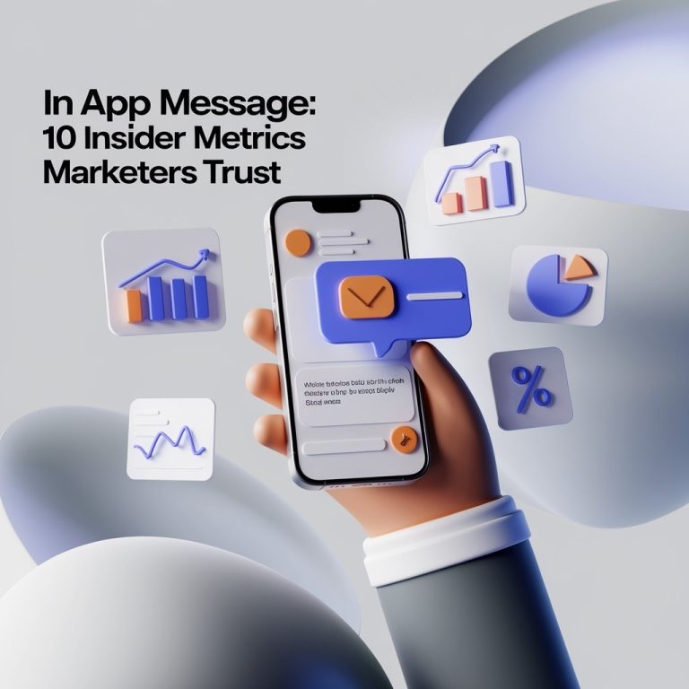 Image of in app message and app engagement metrics