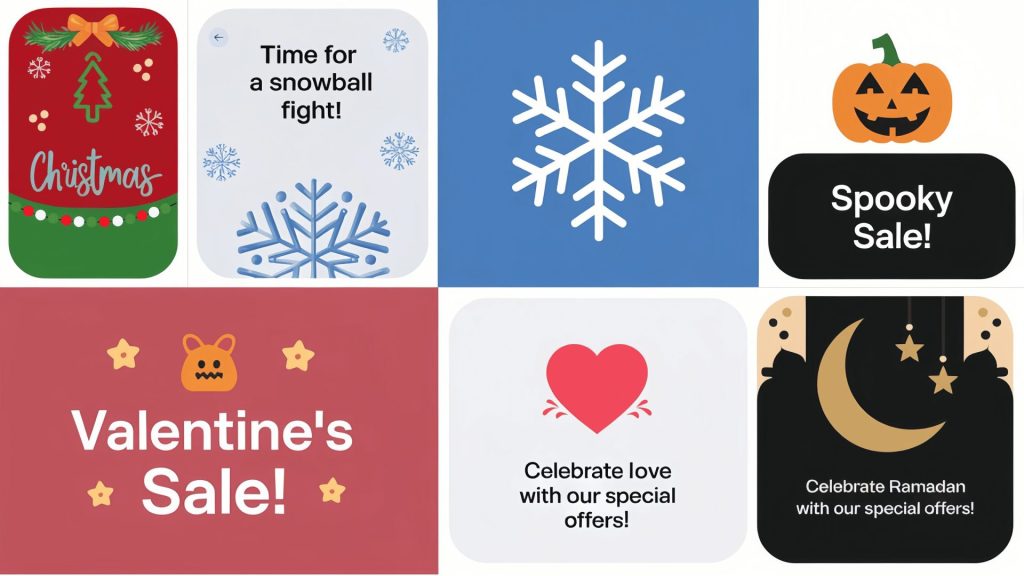 Image of holiday campaigns in-app message examples