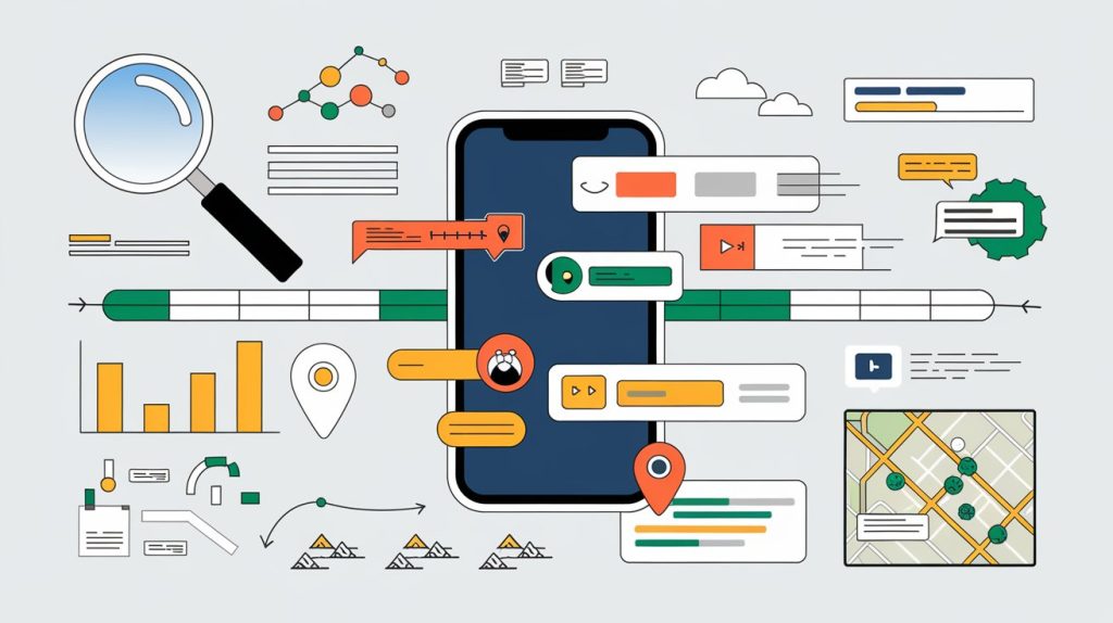 Image of icons to explain strategies for micro moments with in-app messaging